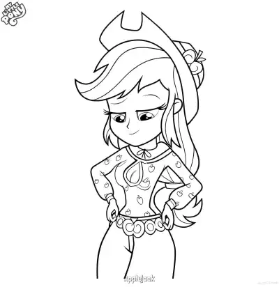 Free printable Applejack 9 Coloring Page - Free Printable My Little Pony Unicorn PDFS Coloring Sheets coloring page