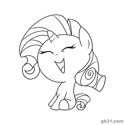 Free printable Chibi Rarity Laughing Head pdf Coloring Page coloring page