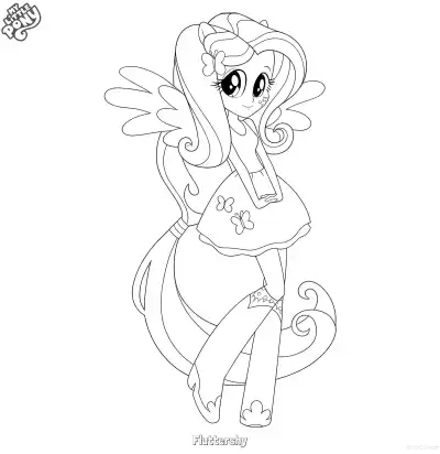 Free printable Fluttershy My Little Pony Classic Coloring Page coloring page
