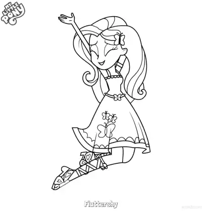 Free printable Fluttershy My Little Pony Sweet Pose Coloring Page coloring page