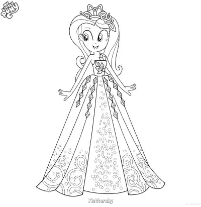 Free printable Fluttershy Equestria Girls Cute Coloring Page coloring page