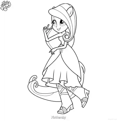 Free printable Fluttershy My Little Pony Equestria Girls Centaur Peace Sign Coloring Page coloring page
