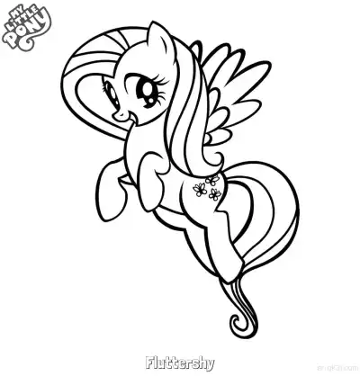 Free printable Fluttershy My Little Pony Flying Pony Coloring Page coloring page
