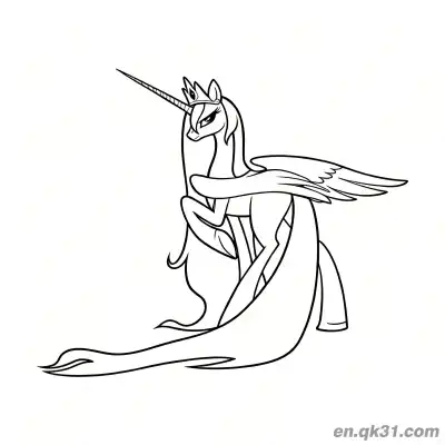 Free printable Princess Celestia Pony Form with Long Mane and Majestic Stance Coloring Page coloring page