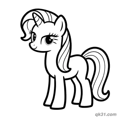 Free printable My Little Pony Rarity Classic Standing Coloring Page coloring page