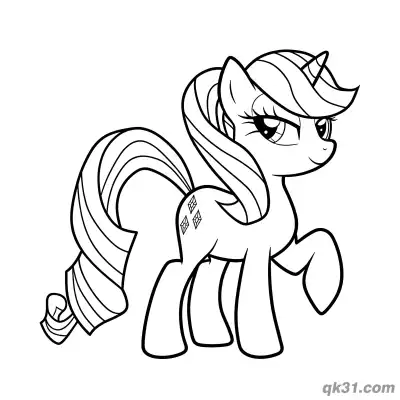Free printable My Little Pony Rarity Standing Coloring Page coloring page