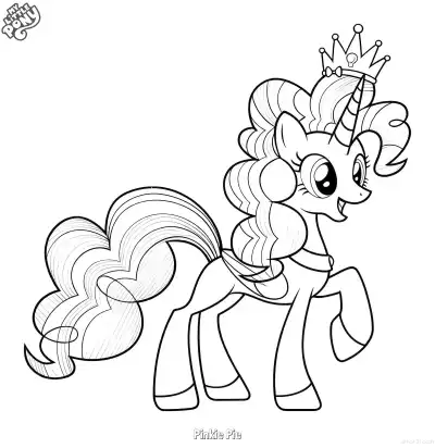 Free printable Pinkie Pie 2 Coloring Page - Free Printable My Little Pony Unicorn PDFS Coloring Sheets coloring page
