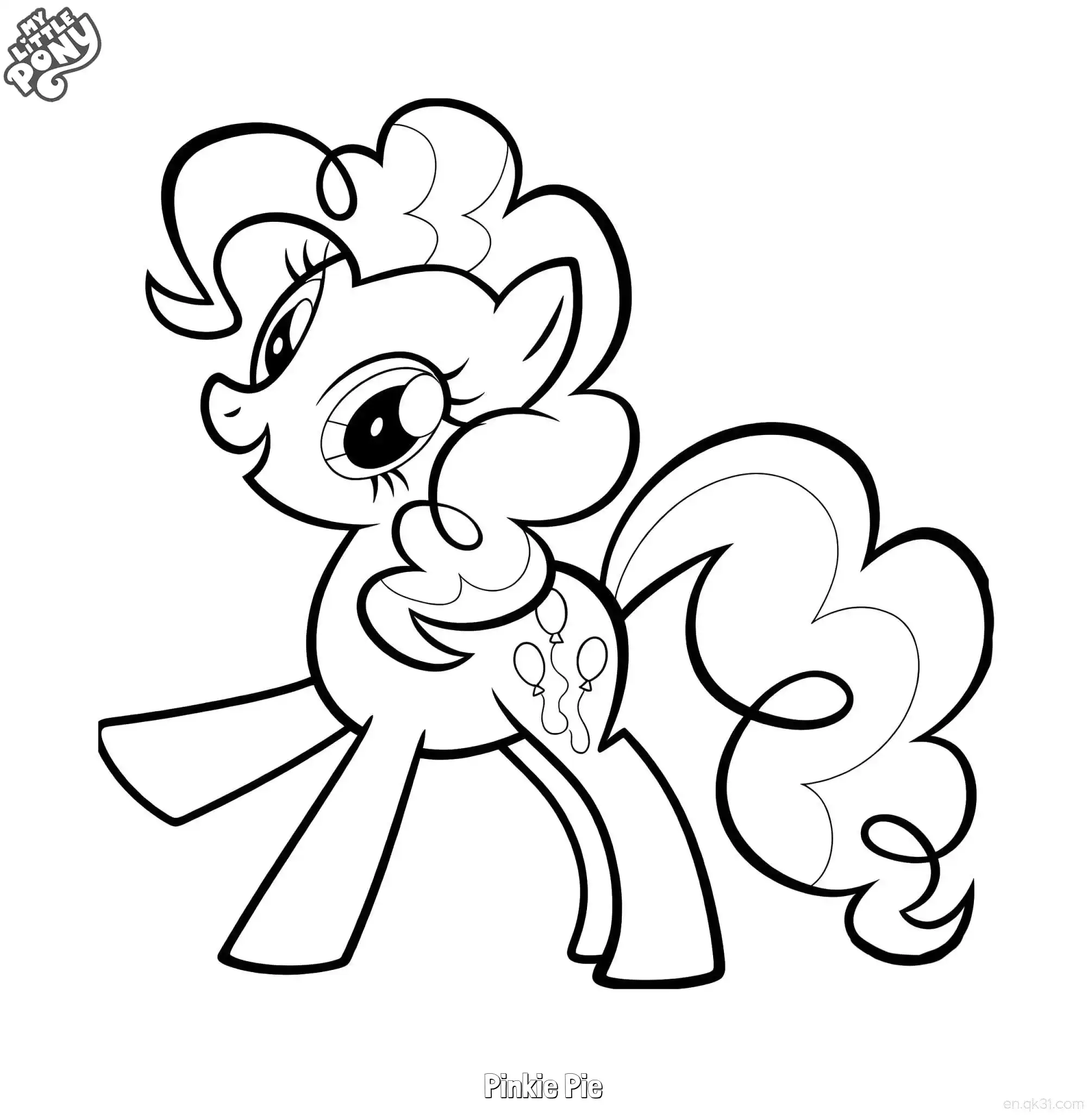Pinkie Pie 8 Coloring Page - Free Printable My Little Pony Unicorn PDF Coloring Sheets – Free Printable Coloring Page for Kids and Adults