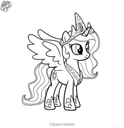 Free printable Princess Celestia 1 Coloring Page - Free Printable My Little Pony Unicorn PDFS Coloring Sheets coloring page