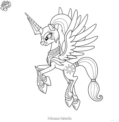 Free printable Princess Celestia 2 Coloring Page - Free Printable My Little Pony Unicorn PDFS Coloring Sheets coloring page