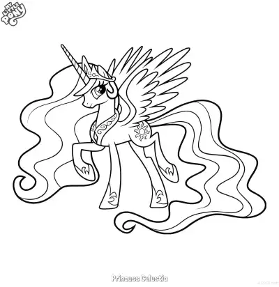 Free printable Princess Celestia 7 Coloring Page - Free Printable My Little Pony Unicorn PDFS Coloring Sheets coloring page