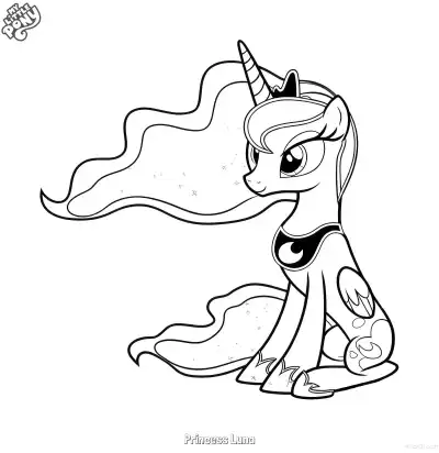 Free printable Princess Luna 1 Coloring Page - Free Printable My Little Pony Unicorn PDFS Coloring Sheets coloring page