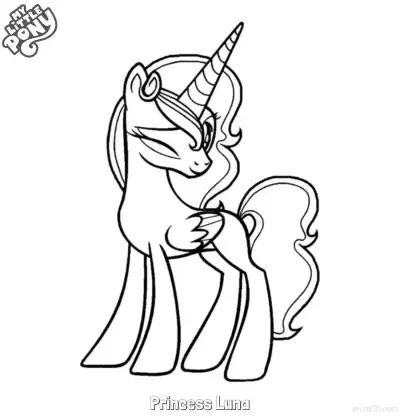 Free printable Princess Luna 2 Coloring Page - Free Printable My Little Pony Unicorn PDFS Coloring Sheets coloring page