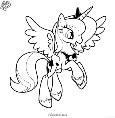 Free printable Princess Luna 4 Coloring Page - Free Printable My Little Pony Unicorn PDFS Coloring Sheets coloring page