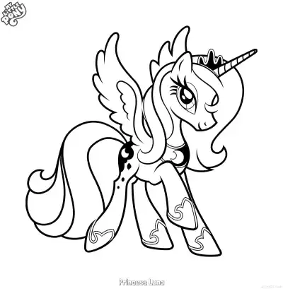 Free printable Princess Luna 5 Coloring Page - Free Printable My Little Pony Unicorn PDFS Coloring Sheets coloring page