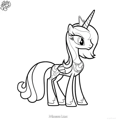 Free printable Princess Luna 7 Coloring Page - Free Printable My Little Pony Unicorn PDFS Coloring Sheets coloring page