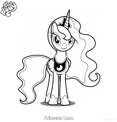 Free printable Princess Luna 8 Coloring Page - Free Printable My Little Pony Unicorn PDFS Coloring Sheets coloring page