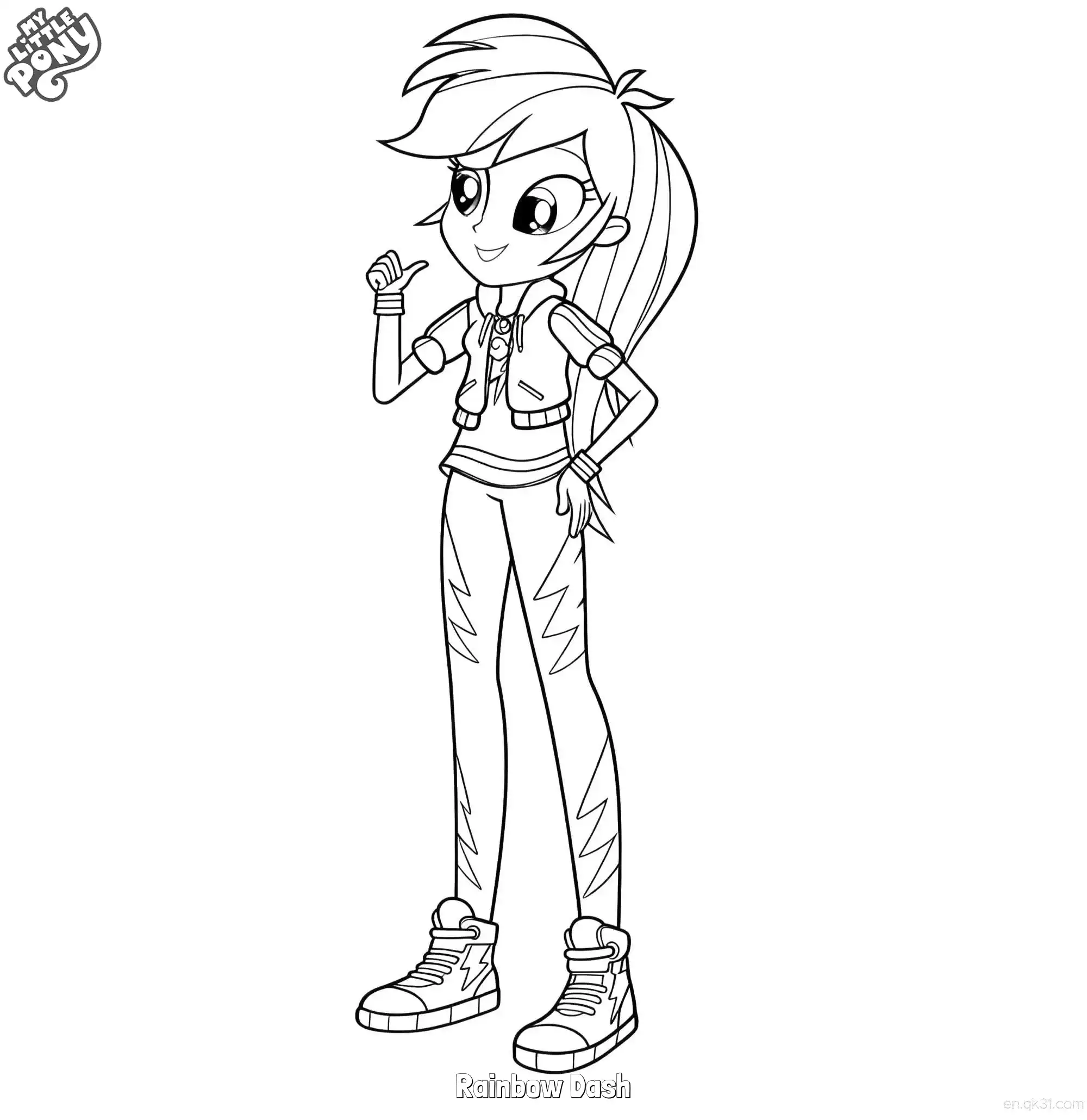 Rainbow Dash 1 Coloring Page - Free Printable My Little Pony Unicorn PDF Coloring Sheets – Free Printable Coloring Page for Kids and Adults