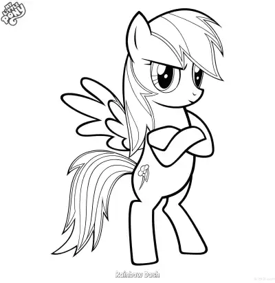 Free printable Rainbow Dash 10 Coloring Page - Free Printable My Little Pony Unicorn PDFS Coloring Sheets coloring page