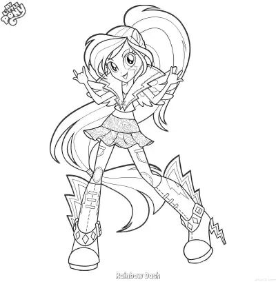 Free printable Rainbow Dash 11 Coloring Page - Free Printable My Little Pony Unicorn PDFS Coloring Sheets coloring page
