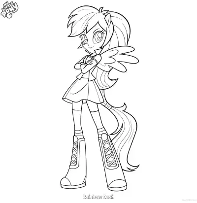 Free printable Rainbow Dash 12 Coloring Page - Free Printable My Little Pony Unicorn PDFS Coloring Sheets coloring page