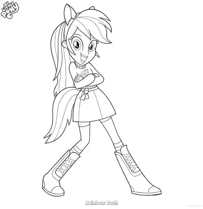 Free printable Rainbow Dash 13 Coloring Page - Free Printable My Little Pony Unicorn PDFS Coloring Sheets coloring page