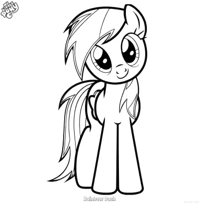 Free printable Rainbow Dash 14 Coloring Page - Free Printable My Little Pony Unicorn PDFS Coloring Sheets coloring page