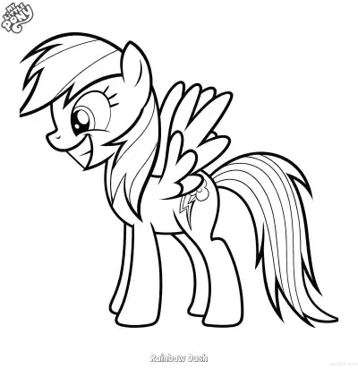 Free printable Rainbow Dash 15 Coloring Page - Free Printable My Little Pony Unicorn PDFS Coloring Sheets coloring page