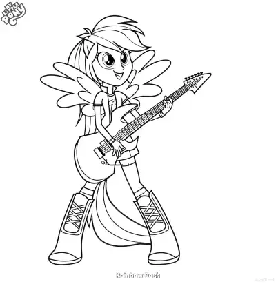 Free printable Rainbow Dash 19 Coloring Page - Free Printable My Little Pony Unicorn PDFS Coloring Sheets coloring page