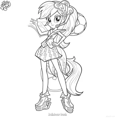 Free printable Rainbow Dash 2 Coloring Page - Free Printable My Little Pony Unicorn PDFS Coloring Sheets coloring page