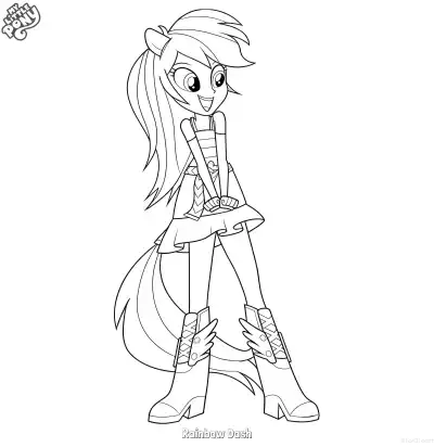 Free printable Rainbow Dash 20 Coloring Page - Free Printable My Little Pony Unicorn PDFS Coloring Sheets coloring page
