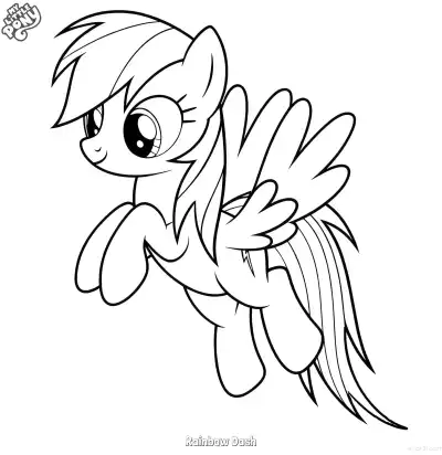 Free printable Rainbow Dash 24 Coloring Page - Free Printable My Little Pony Unicorn PDFS Coloring Sheets coloring page