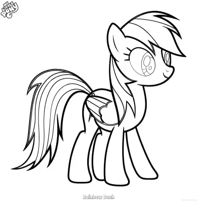 Free printable Rainbow Dash 25 Coloring Page - Free Printable My Little Pony Unicorn PDFS Coloring Sheets coloring page