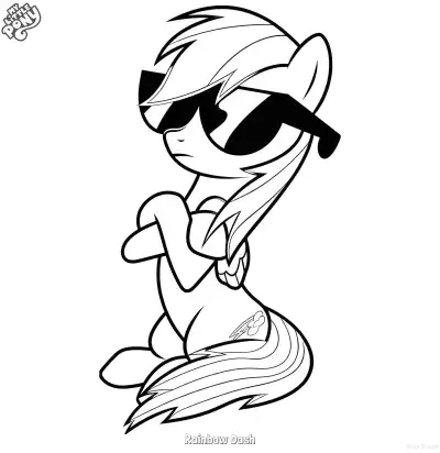 Free printable Rainbow Dash 26 Coloring Page - Free Printable My Little Pony Unicorn PDFS Coloring Sheets coloring page