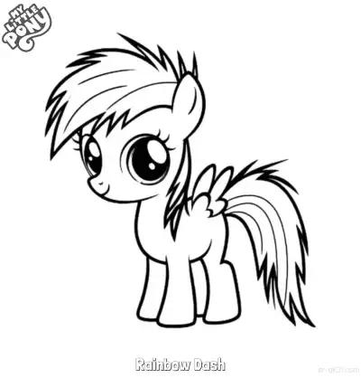 Free printable Rainbow Dash 28 Coloring Page - Free Printable My Little Pony Unicorn PDFS Coloring Sheets coloring page