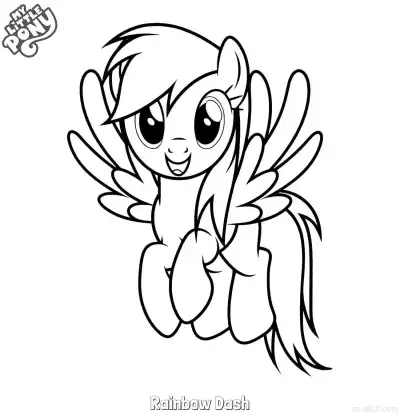 Free printable Rainbow Dash 29 Coloring Page - Free Printable My Little Pony Unicorn PDFS Coloring Sheets coloring page