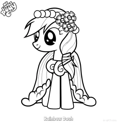 Free printable Rainbow Dash 4 Coloring Page - Free Printable My Little Pony Unicorn PDFS Coloring Sheets coloring page