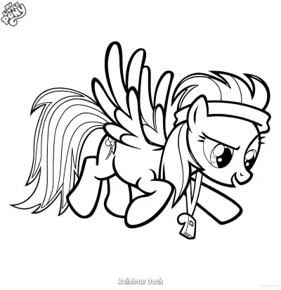 Free printable Rainbow Dash 5 Coloring Page - Free Printable My Little Pony Unicorn PDFS Coloring Sheets coloring page