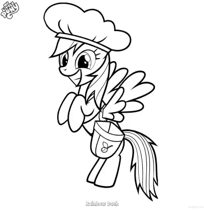 Free printable Rainbow Dash 6 Coloring Page - Free Printable My Little Pony Unicorn PDFS Coloring Sheets coloring page