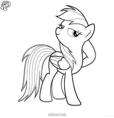 Free printable Rainbow Dash 7 Coloring Page - Free Printable My Little Pony Unicorn PDFS Coloring Sheets coloring page
