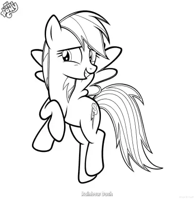 Free printable Rainbow Dash 8 Coloring Page - Free Printable My Little Pony Unicorn PDFS Coloring Sheets coloring page