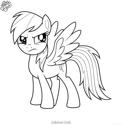 Free printable Rainbow Dash 9 Coloring Page - Free Printable My Little Pony Unicorn PDFS Coloring Sheets coloring page