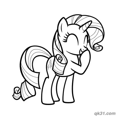 Free printable Rarity Giggling with Hand Over Mouth Coloring Page coloring page