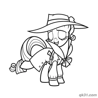 Free printable Rarity in Stylish Hat and Outfit Coloring Page coloring page