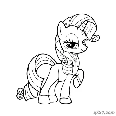 Free printable Rarity in Casual Jacket Outfit Coloring Page coloring page