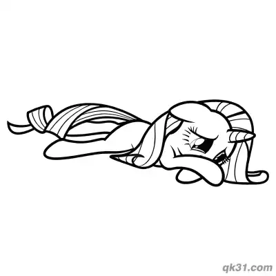 Free printable Rarity Lazy Lying Down Relaxing Coloring Page coloring page