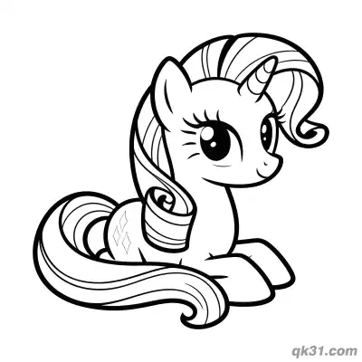 Free printable Rarity Cute Lying Down Resting Coloring Page coloring page