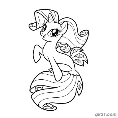Free printable Rarity Beautiful Mermaid Form Coloring Page coloring page