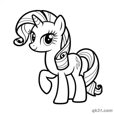 Free printable Rarity Side Standing Smiling Gracefully Coloring Page coloring page