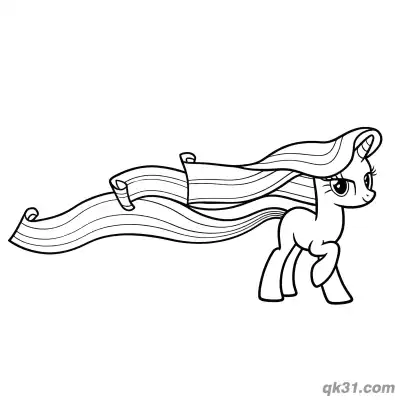 Free printable Rarity with Flowing Mane Running Fast Coloring Page coloring page